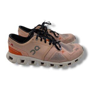On Running Cloud X 3 Sneakers Womens 8 Rose Sand Road Running Walking